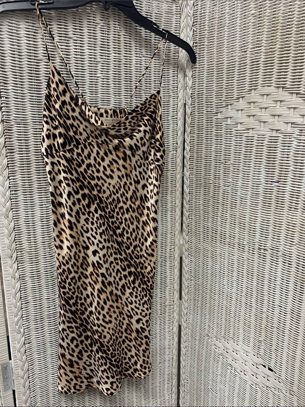 Leopard Print 100 percent silk Mini Dress in Beige/Black - Picture 1 of 6